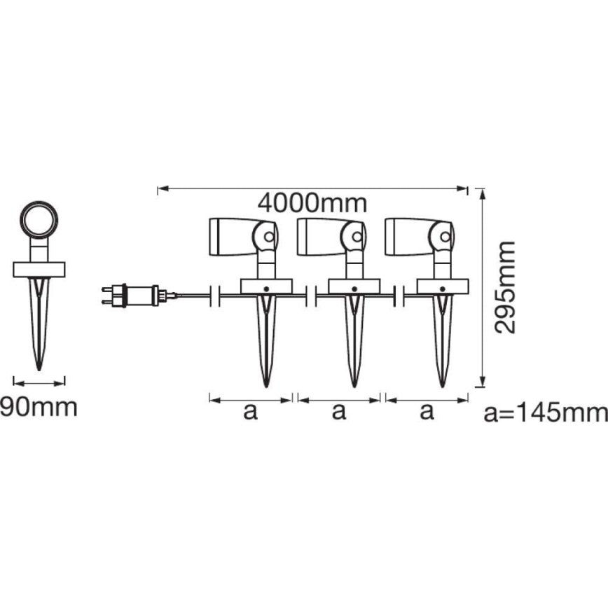 Ledvance - PACK 3x Lampada da esterno LED RGB SMART+ SPOT 3xLED/4.5W/230V IP65 Wi-Fi