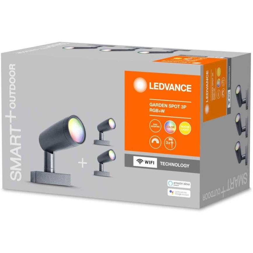 Ledvance - PACK 3x Lampe d'extérieur LED RGBW SMART+ SPOT 3xLED/4,5W/230V IP65 Wi-Fi