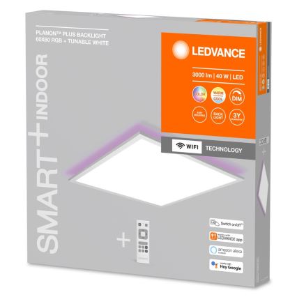 Ledvance - Panneau LED RGBW dimmable SMART+ PLANON LED/40W/230V 3000-6500K 60x60 cm Wi-Fi + télécommande