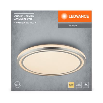 Ledvance - Plafoniera LED ORBIS HELMAN LED/36W/230V diametro 48,5 cm argento
