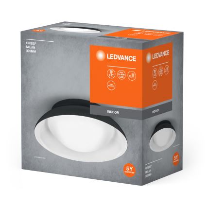 Ledvance - Plafoniera ORBIS MILAN 2xE27/10W/230V nero