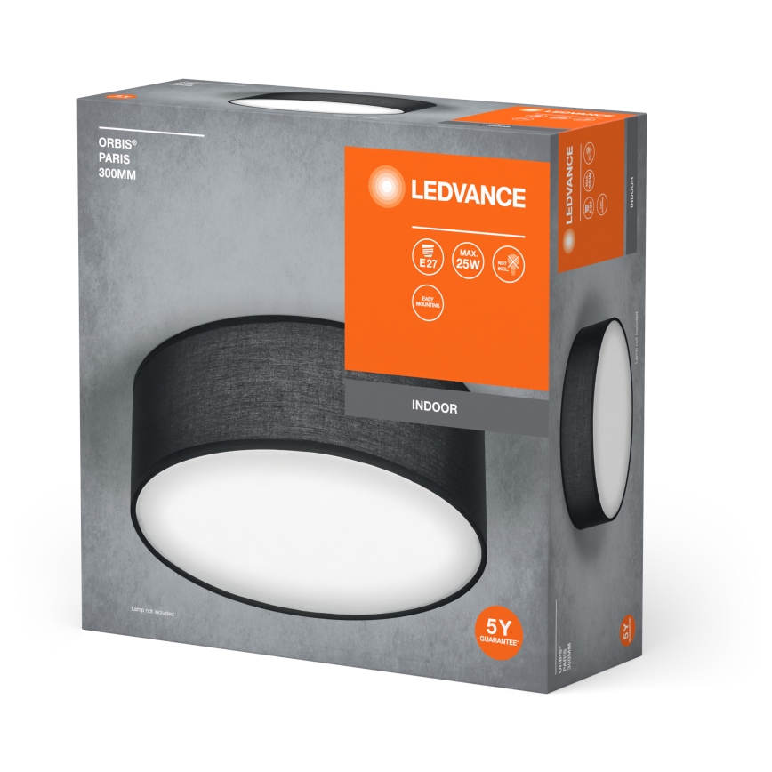 Ledvance - Plafoniera ORBIS PARIGI 1xE27/25W/230V nero