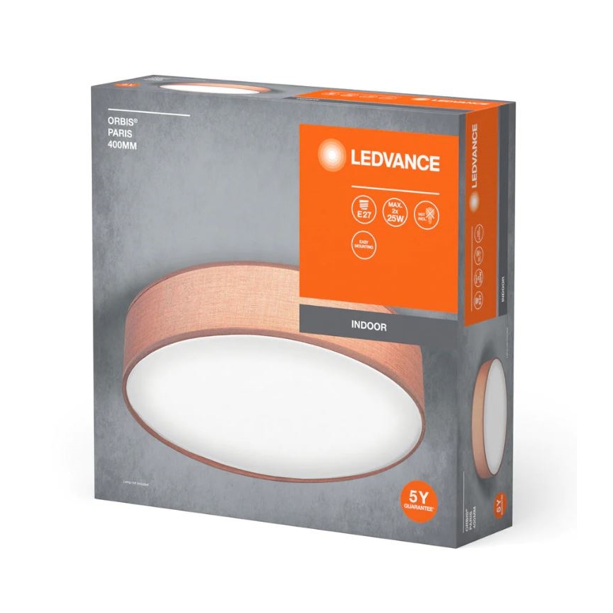 Ledvance - Plafoniera ORBIS PARIGI 2xE27/25W/230V marrone