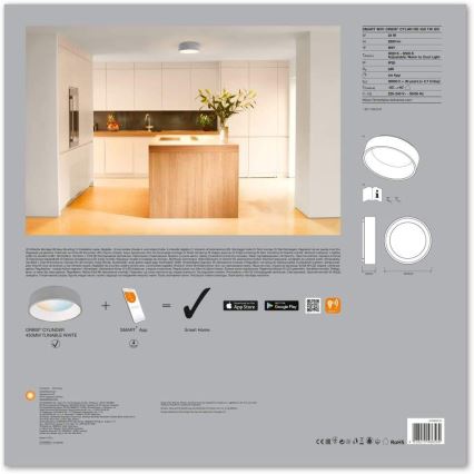 Ledvance - Plafonnier à intensité variable LED SMART+ CYLINDER LED/24W/230V 3000k-6500k Wi-Fi