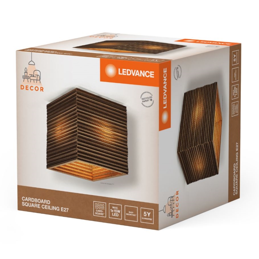 Ledvance - Plafonnier DECOR CARDBOARD 1xE27/15W/230V 25x25 cm
