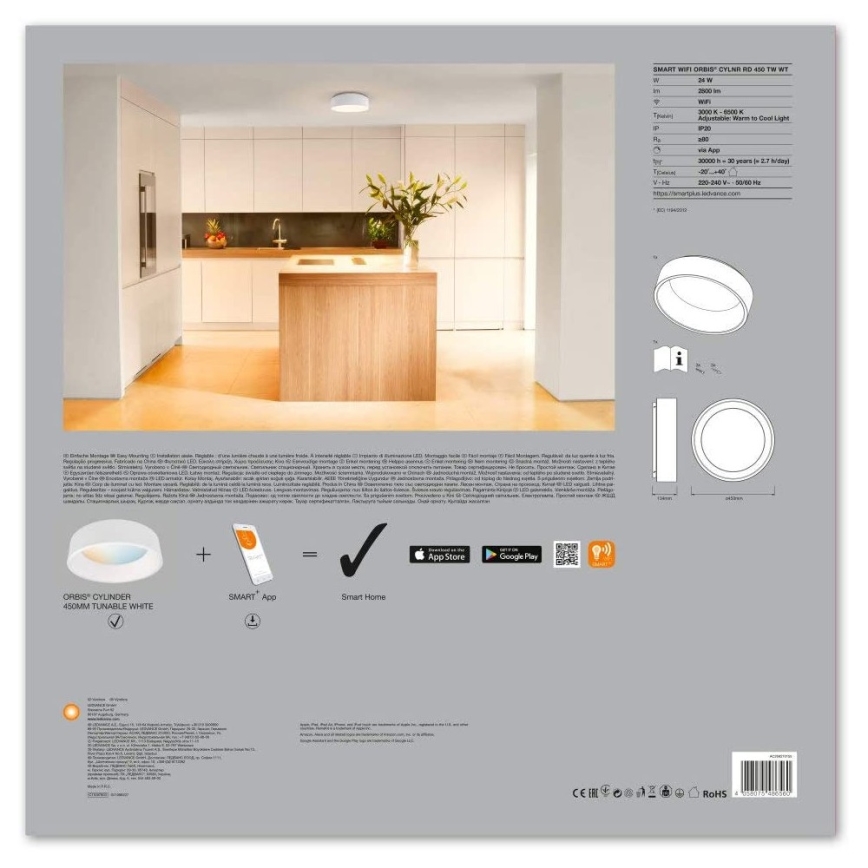 Ledvance - Luminaire LED dimmable SMART+ CYLINDER LED/26W/230V 3000K-6500K Wi-Fi