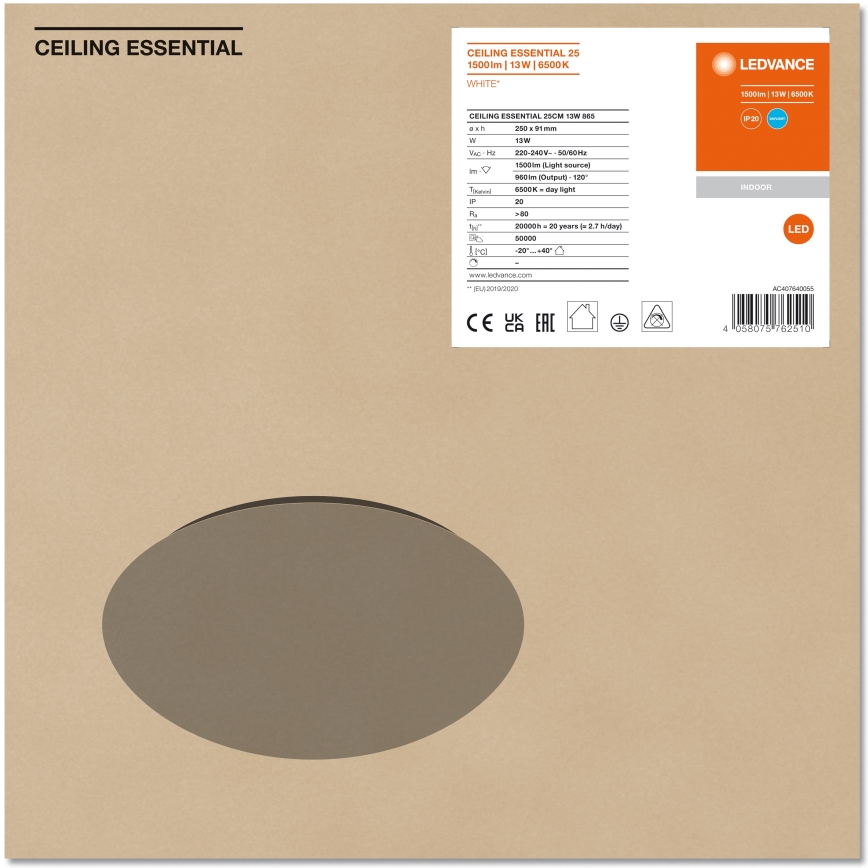 Ledvance - Plafonnier LED ESSENTIAL LED/13W/230V 6500K