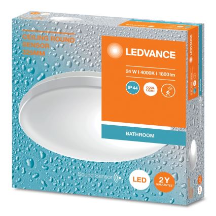 Ledvance - Plafonnier LED pour salle de bains avec capteur crépusculaire CEILING ROUND LED/24W/230V IP44