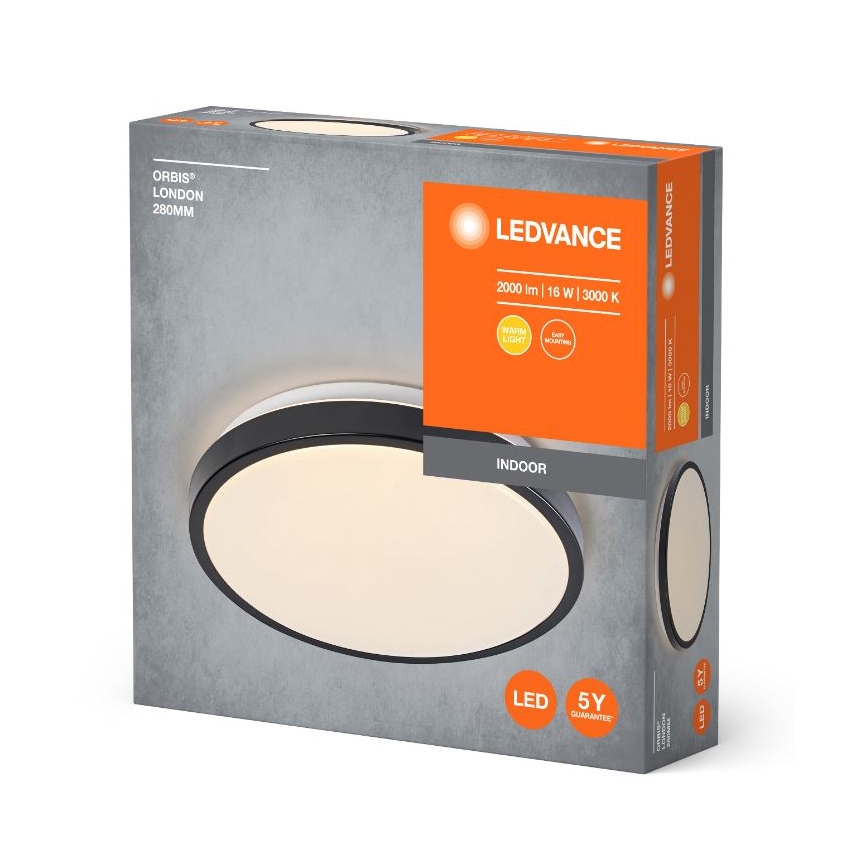Ledvance - Plafonnier ORBIS LONDON LED/16W/230V noir