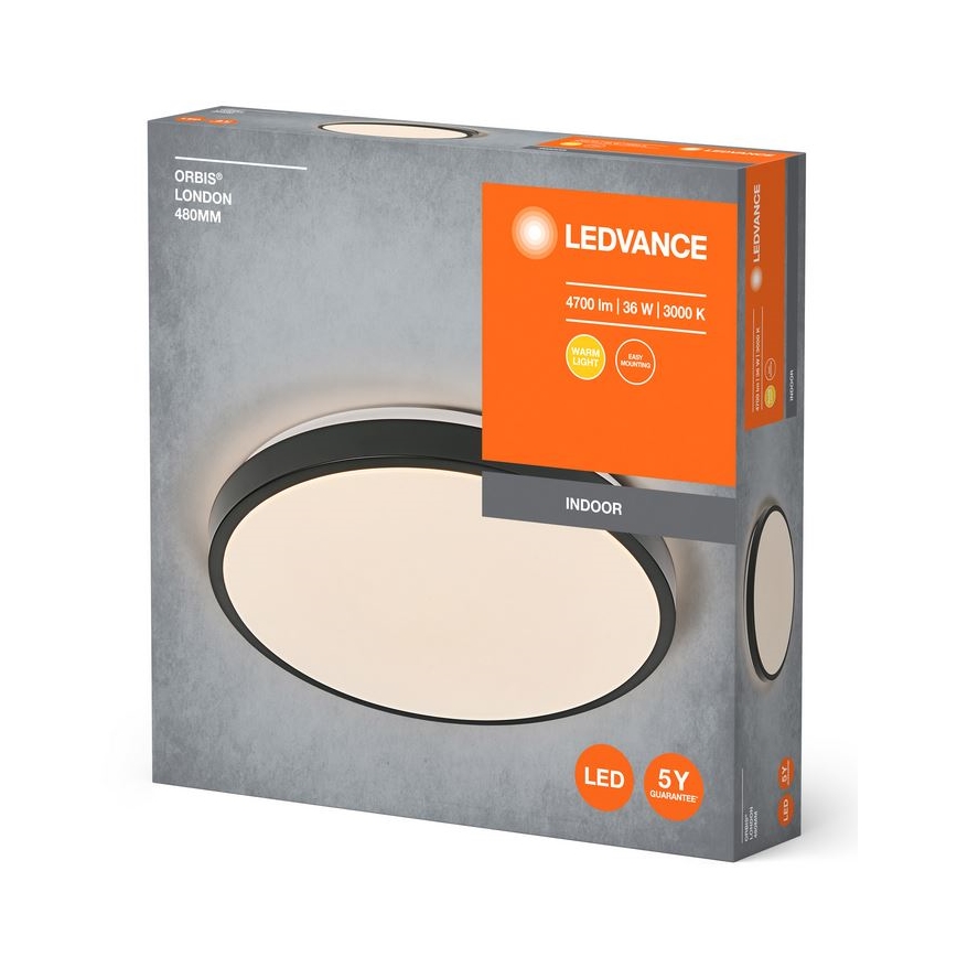 Ledvance - Plafonnier ORBIS LONDON LED/36W/230V noir
