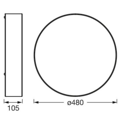 Ledvance - Plafonnier ORBIS PARIS 3xE27/25W/230V noir