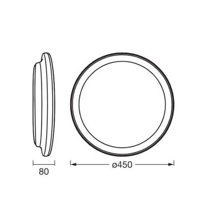 Ledvance - Plafonnier ORBIS PEDERSON LED/24W/230V d. 45 cm noir