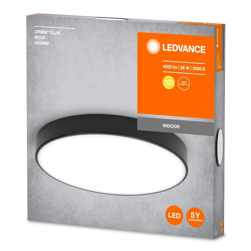 Ledvance - Plafonnier ORBIS SLIM LED/36W/230V noir