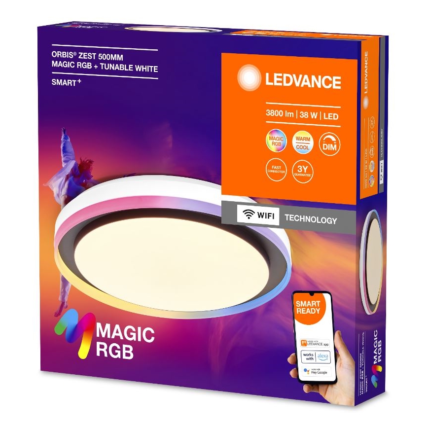 Ledvance - Plafonnier RGBW à intensité variable SMART+ MAGIC LED/38W/230V 2700-6500K Wi-Fi