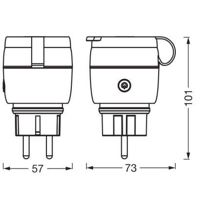 Ledvance - Prise connectée extérieur SMART+ 3680W/230V/Type F/SCHUKO 16A IP44 noir