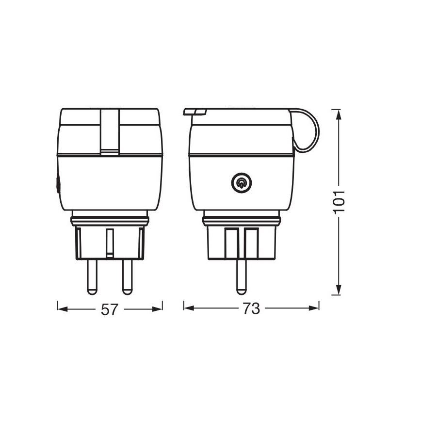 Ledvance - Prise connectée extérieur SMART+ 3680W/230V/Type F/SCHUKO 16A IP44 noir
