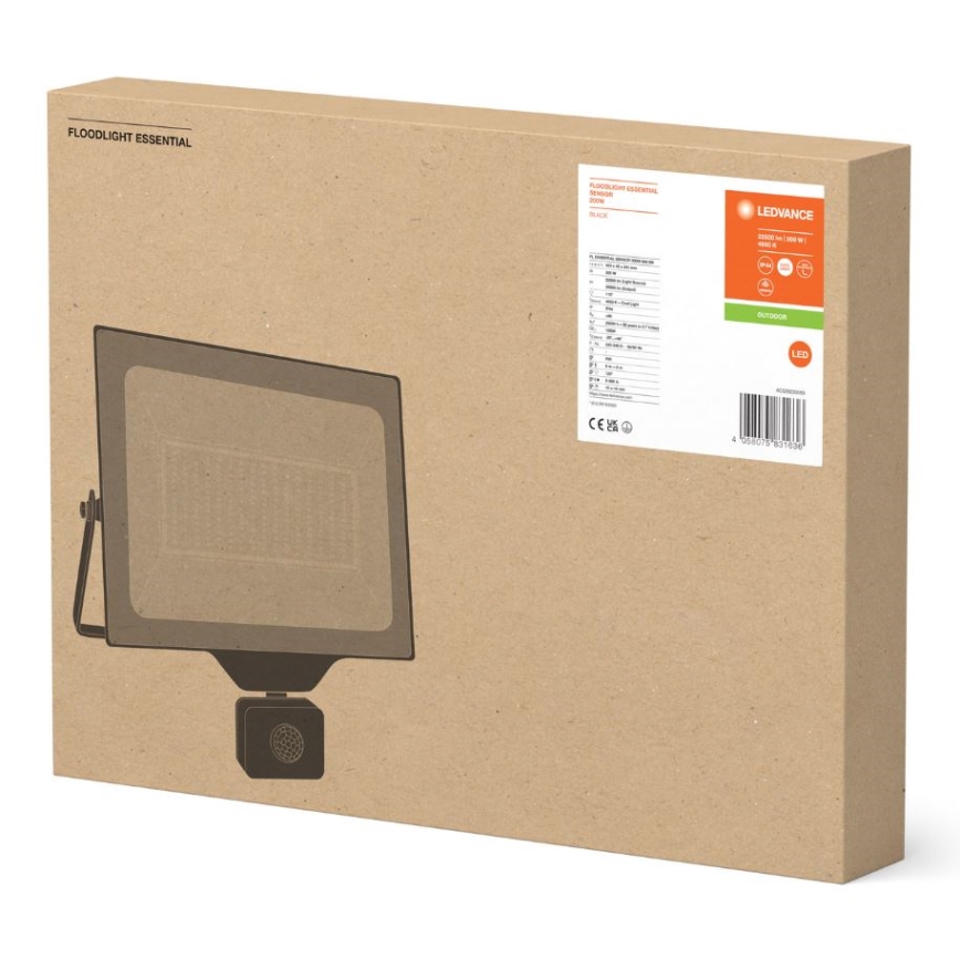 Ledvance - LED Riflettore da muro per esterni con un sensore FLOODLIGHT ESSENTIAL LED/200W/230V IP65
