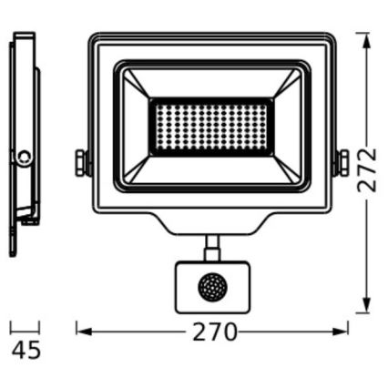Ledvance - Proiettore da parete LED per esterni con sensore FLOODLIGHT ESSENTIAL LED/100W/230V IP44