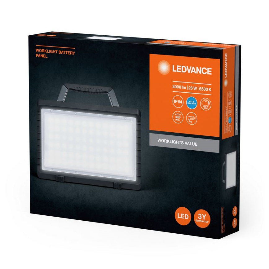 Ledvance - LED Dimmerabile per esterni rechargeable per riflettore WORKLIGHT BATTERY LED/26W/5V IP54