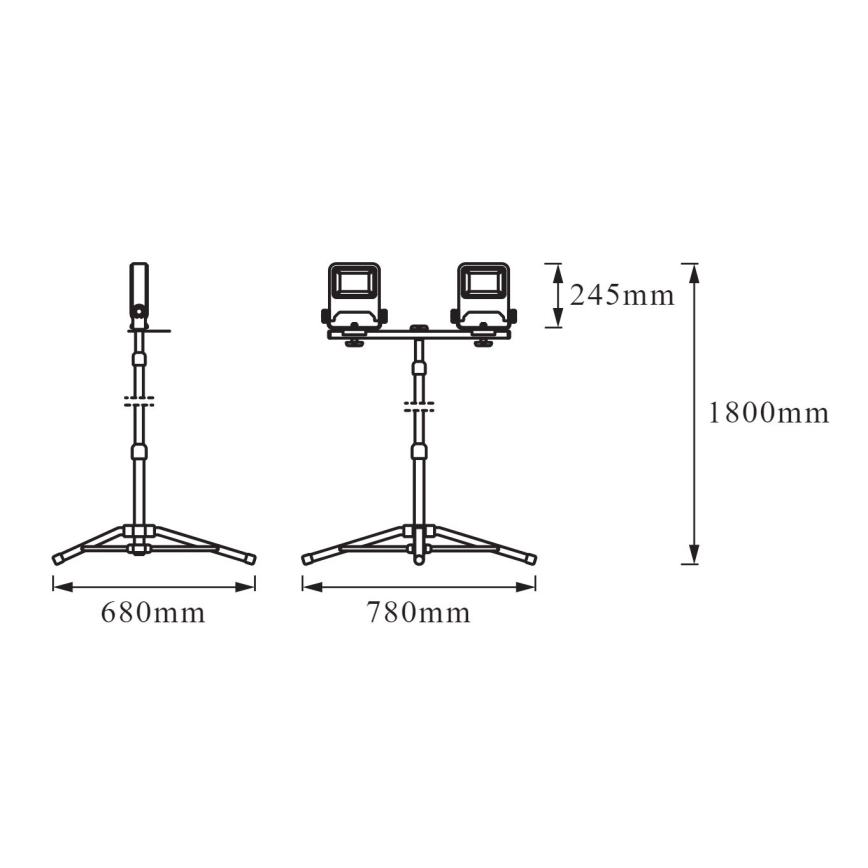 Ledvance - Projecteur LED avec poignée TRIPOD 2xLED/50W/230V IP65