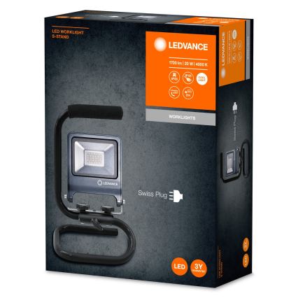 Ledvance - Projecteur LED avec support S-STAND LED/20W/230V IP65