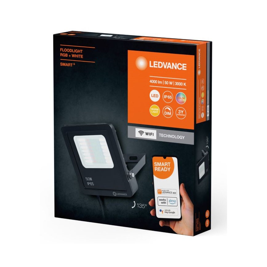 Ledvance - Projecteur extérieur LED RGBW à intensité variable SMART+ FLOODLIGHT LED/50W/230V IP65 Wi-Fi