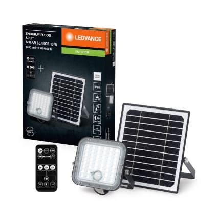 Ledvance - Projecteur solaire à intensité variable avec détecteur FLOOD SPLIT LED/10W/7,4V IP65 + Télécommande
