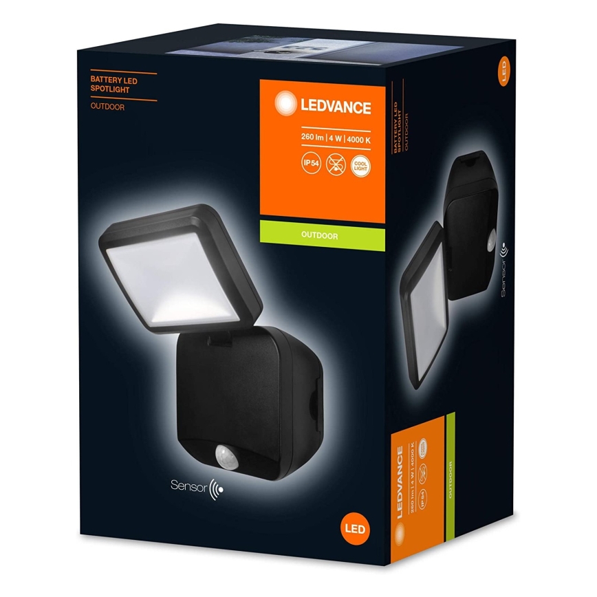 Ledvance - Riflettore LED da parete per esterno con sensore SPOTLIGHT LED/4W/6V IP54