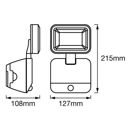 Ledvance - Riflettore LED da parete per esterno con sensore SPOTLIGHT LED/4W/6V IP54