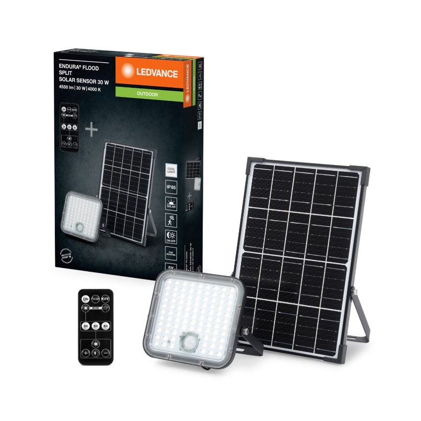 Ledvance - LED Faro solare dimmerabile con sensore FLOOD SPLIT LED/30W/6,4V 5000 mAh IP65 + telecomando