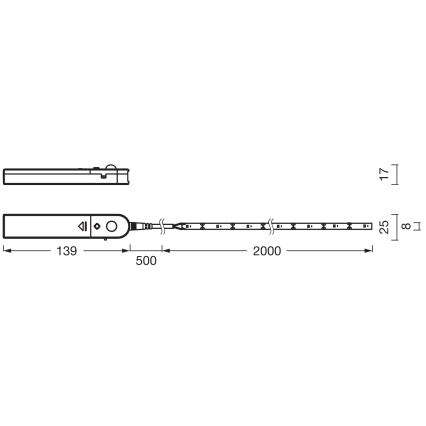 Ledvance - Ruban LED FLEX 2m avec capteur de mouvement LED/3,6W/4xAA