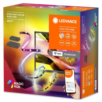 Ledvance - Ruban LED RVB à intensité variable pour TV SYNCH BOX FLEX SMART+ MAGIC 4,5m LED/18W/230V Wi-Fi