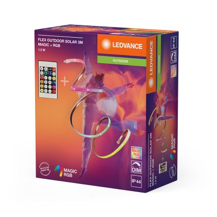 Ledvance - Ruban solaire LED RGB dimmable FLEX MAGIC 3m LED/1,2W/5V IP44 + télécommande