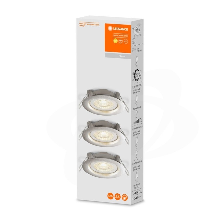 Ledvance - SET 3x LED Incasso dimmerabile SIMPLE LED/4,9W/230V