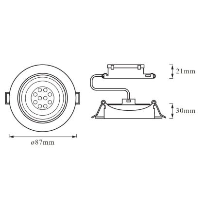 Ledvance - SET 3x LED Incasso dimmerabile SIMPLE LED/4,9W/230V