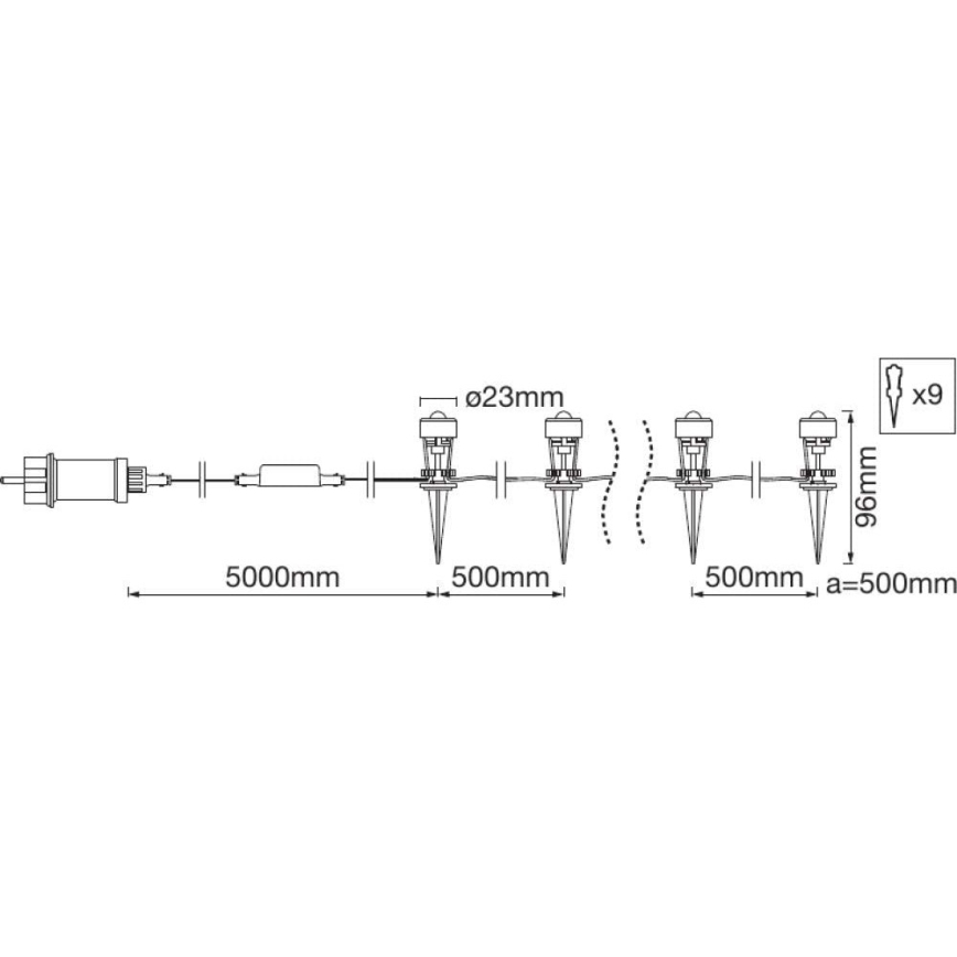 Ledvance - Set di prolunga esterno LED RGB SMART+ DOT 9xLED/2,5W/230V IP65 Wi-Fi