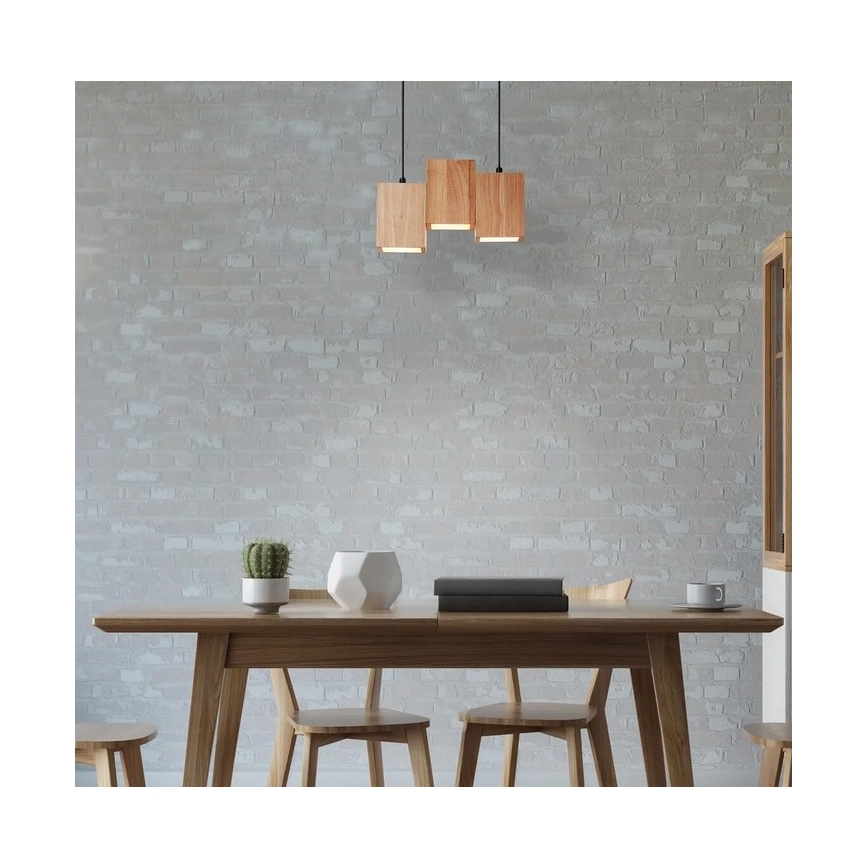 Ledvance - Suspension filaire à intensité variable DECOR WOOD 3xLED/7W/230V Wi-Fi