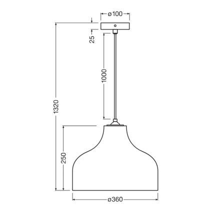 Ledvance - Suspension filaire DECOR CARDBOARD 1xE27/15W/230V d. 36 cm