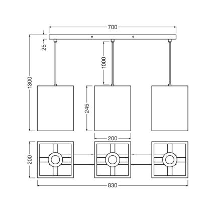 Ledvance - Suspension filaire DECOR CARDBOARD 3xE27/15W/230V
