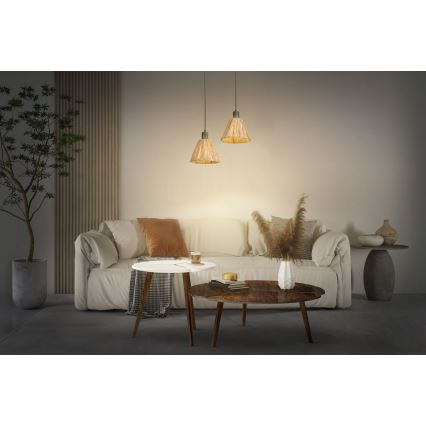 Ledvance - Suspension filaire DECOR RAFFIA 1xE27/15W/230V pelote de raphia