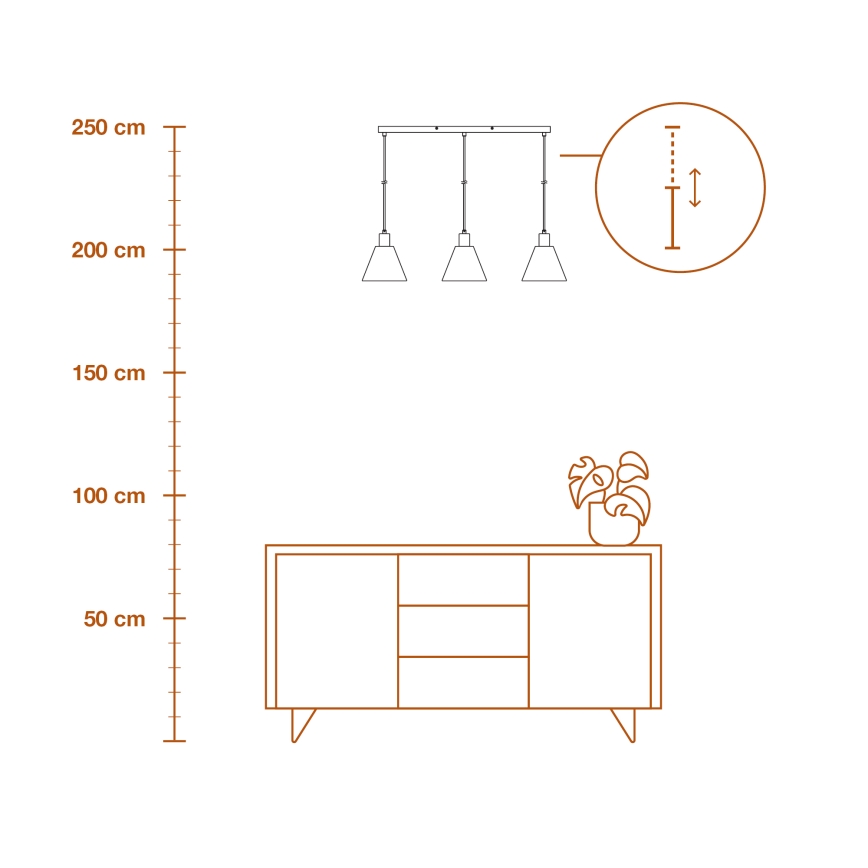 Ledvance - Suspension filaire DECOR RAFFIA 3xE27/15W/230V pelote de raphia
