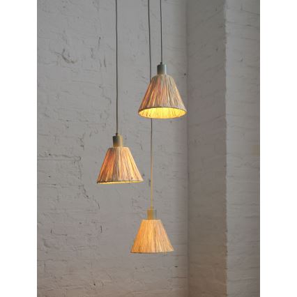 Ledvance - Suspension filaire DECOR RAFFIA 3xE27/15W/230V pelote de raphia