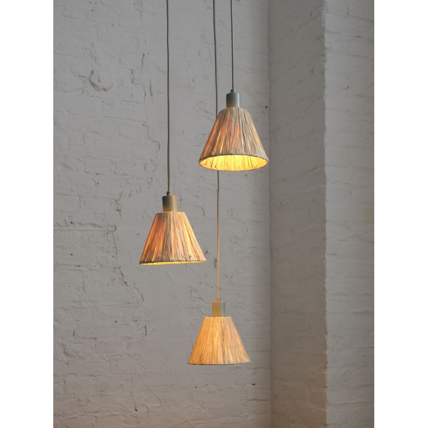 Ledvance - Suspension filaire DECOR RAFFIA 3xE27/15W/230V pelote de raphia