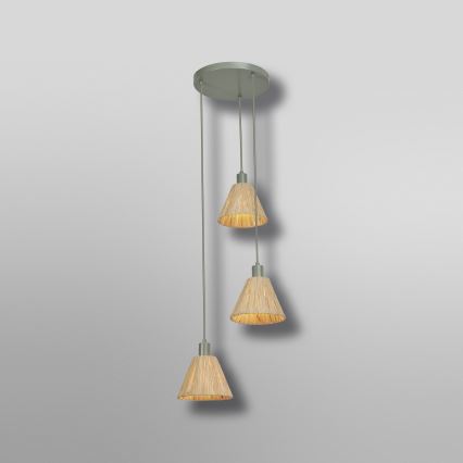 Ledvance - Suspension filaire DECOR RAFFIA 3xE27/15W/230V pelote de raphia