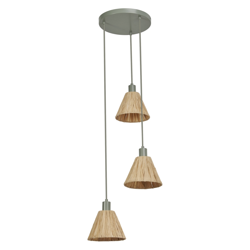 Ledvance - Suspension filaire DECOR RAFFIA 3xE27/15W/230V pelote de raphia
