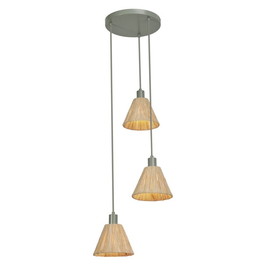 Ledvance - Suspension filaire DECOR RAFFIA 3xE27/15W/230V pelote de raphia