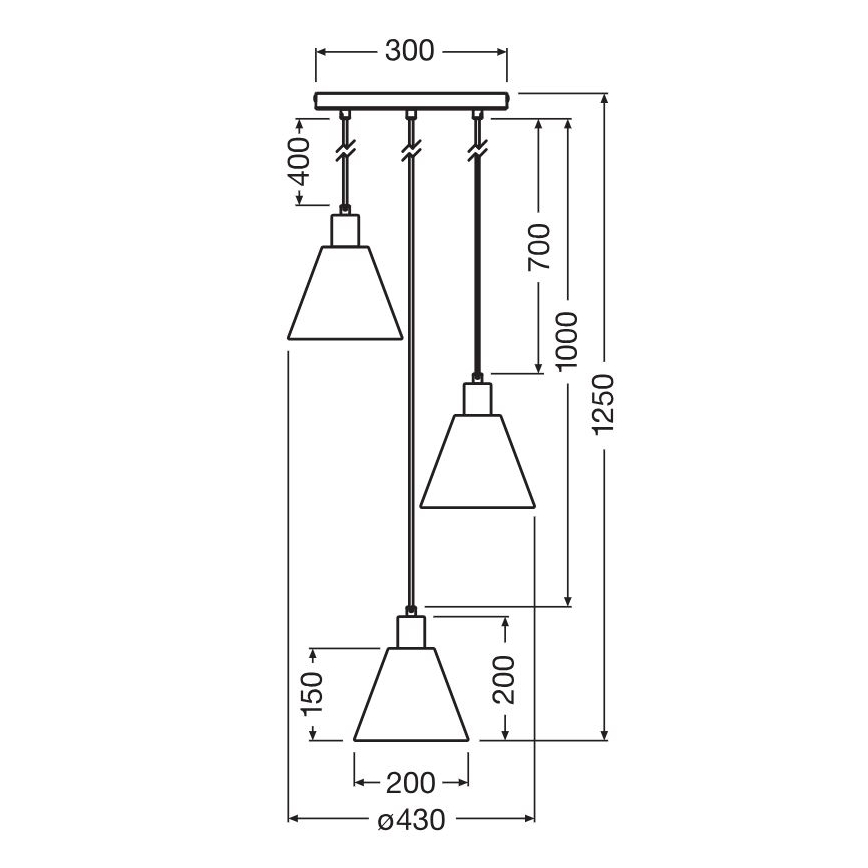Ledvance - Suspension filaire DECOR RAFFIA 3xE27/15W/230V pelote de raphia