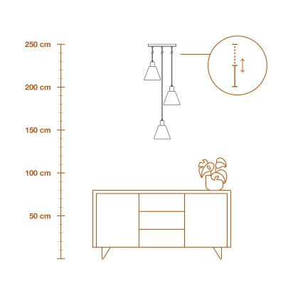 Ledvance - Suspension filaire DECOR RAFFIA 3xE27/15W/230V pelote de raphia