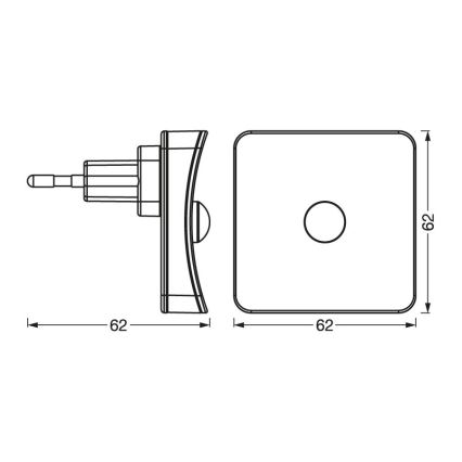 Ledvance- Veilleuse d'orientation sur prise avec détecteur LUNETTA LED/0,3W/230V