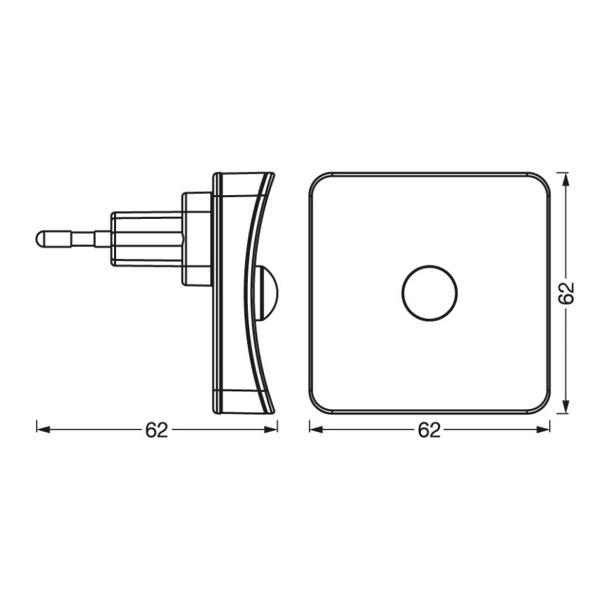 Ledvance- Veilleuse d'orientation sur prise avec détecteur LUNETTA LED/0,3W/230V